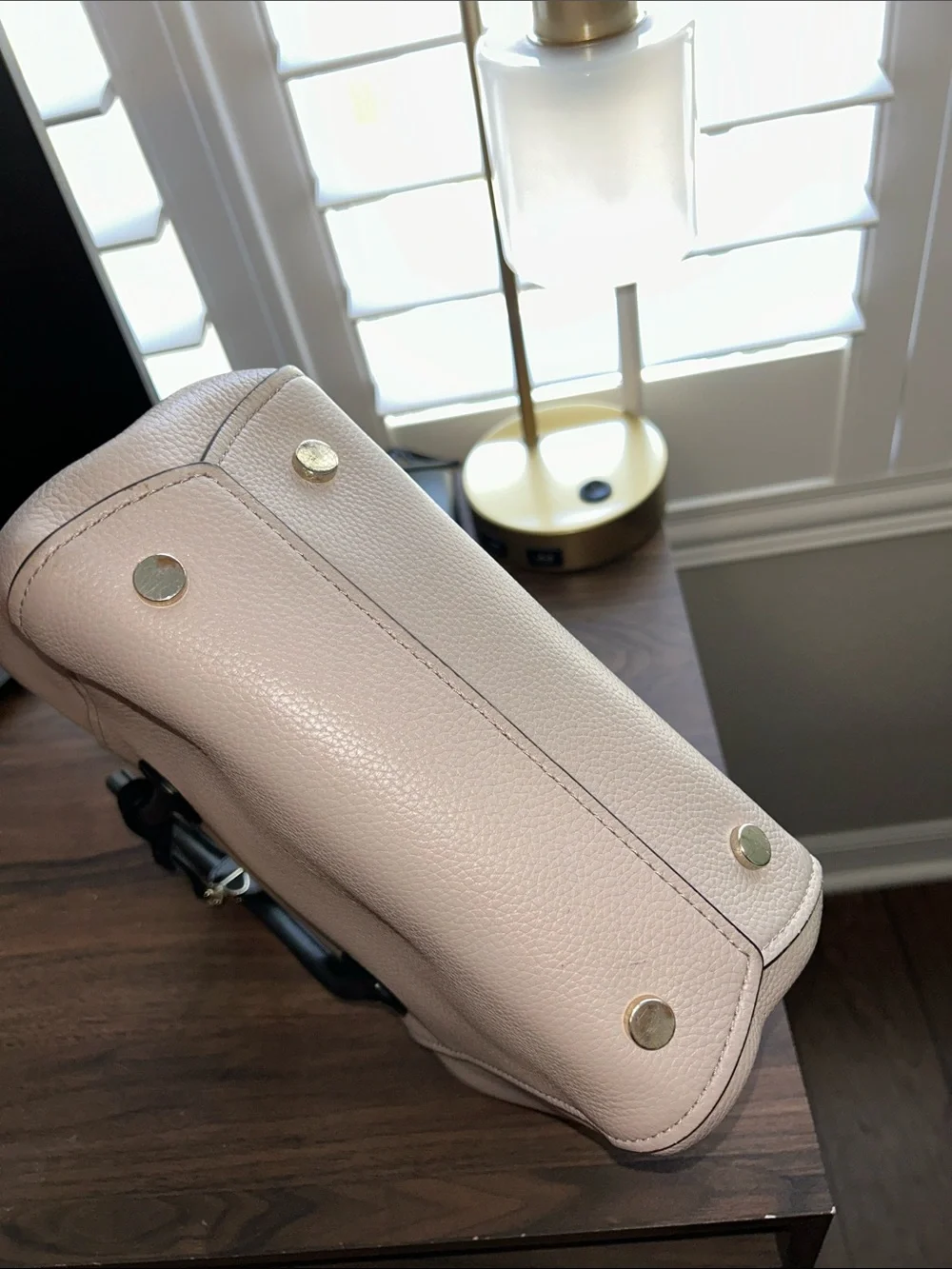 kate spade Pebbled Leather Tote Taupe Leather with Black Trim - Picture 9 of 13
